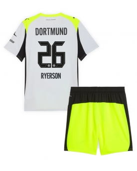 Billige Fotballdrakt Borussia Dortmund Julian Ryerson #26 Replika Bortedraktsett Barn 2025-26 Kortermet (med bukser)
